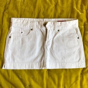 Express white denim mini skirt